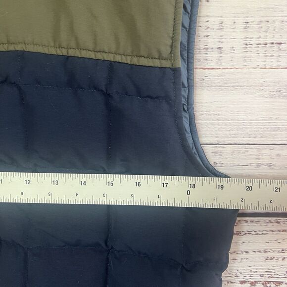 Marine Layer Vest Mens Small Navy Colorblock Blue Green Duck Down Puffer Outdoor - Picture 6 of 8